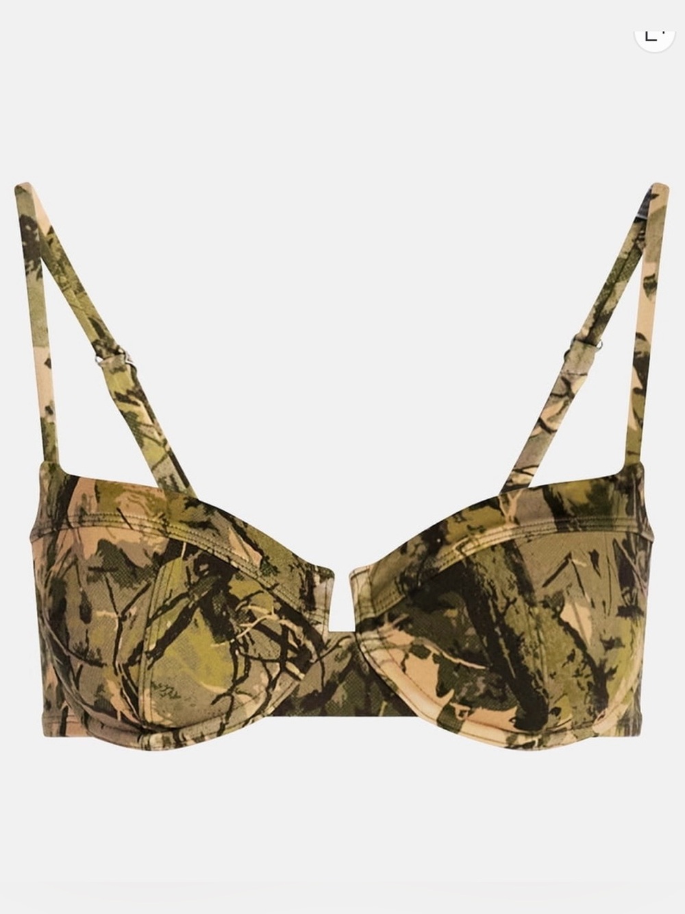Lee Camo Underwire Bikini Top - Olive & Tan Size Large 12-14